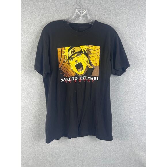 Narutu Uzumaki Anime T Shirt Men's Size L Black Shippuden Collection STAIN - Picture 1 of 7